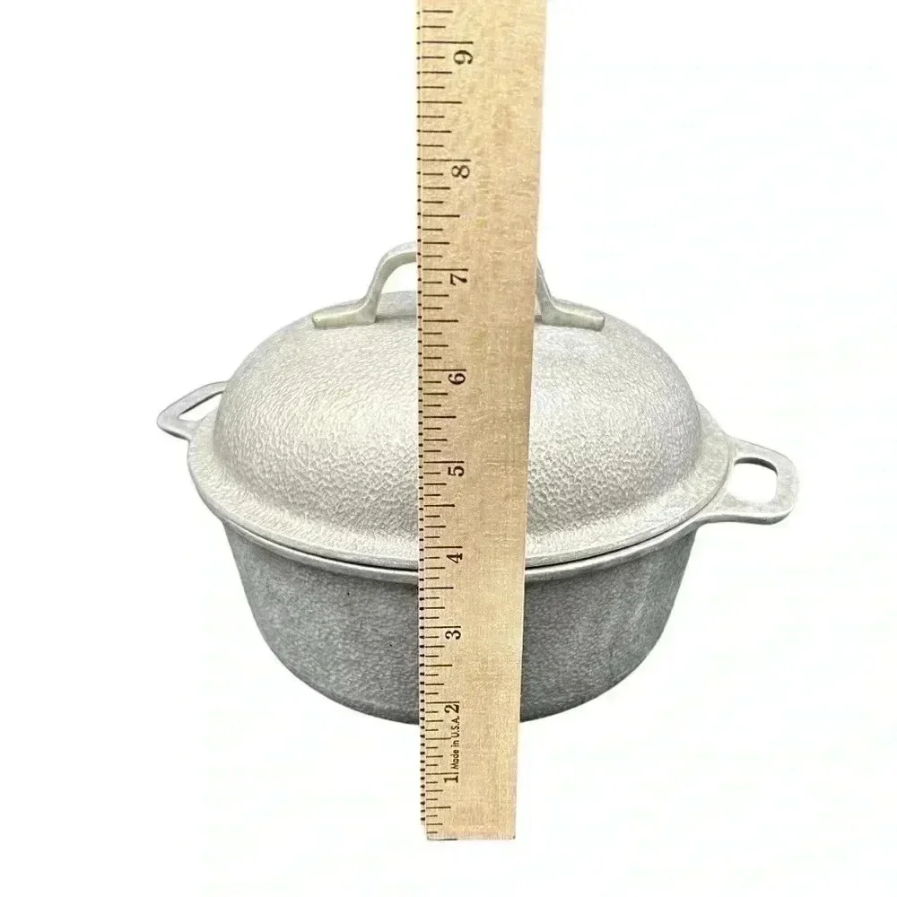 Vintage 1950s Century Silver Seal Hammered Aluminum Dutch Oven Roaster MCM